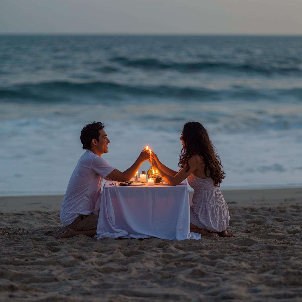 Couple dining together during The Authentic Connection Retreat